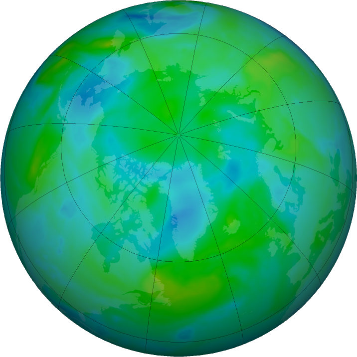 Arctic ozone map for 31 August 2016